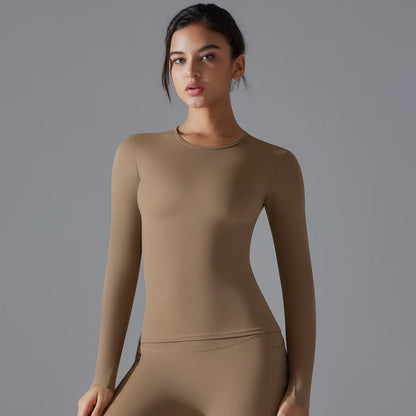 Long Sleeve Fitness Workout Breathable High Elastic Sports Top
