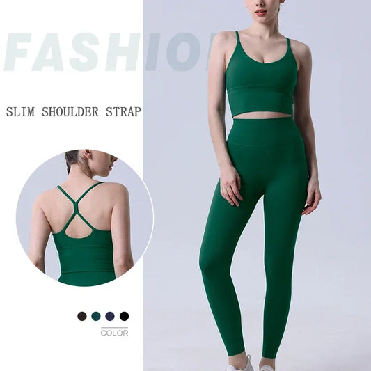 2 Piece Workout Push Up  Sports Bra Leggings Suit👚