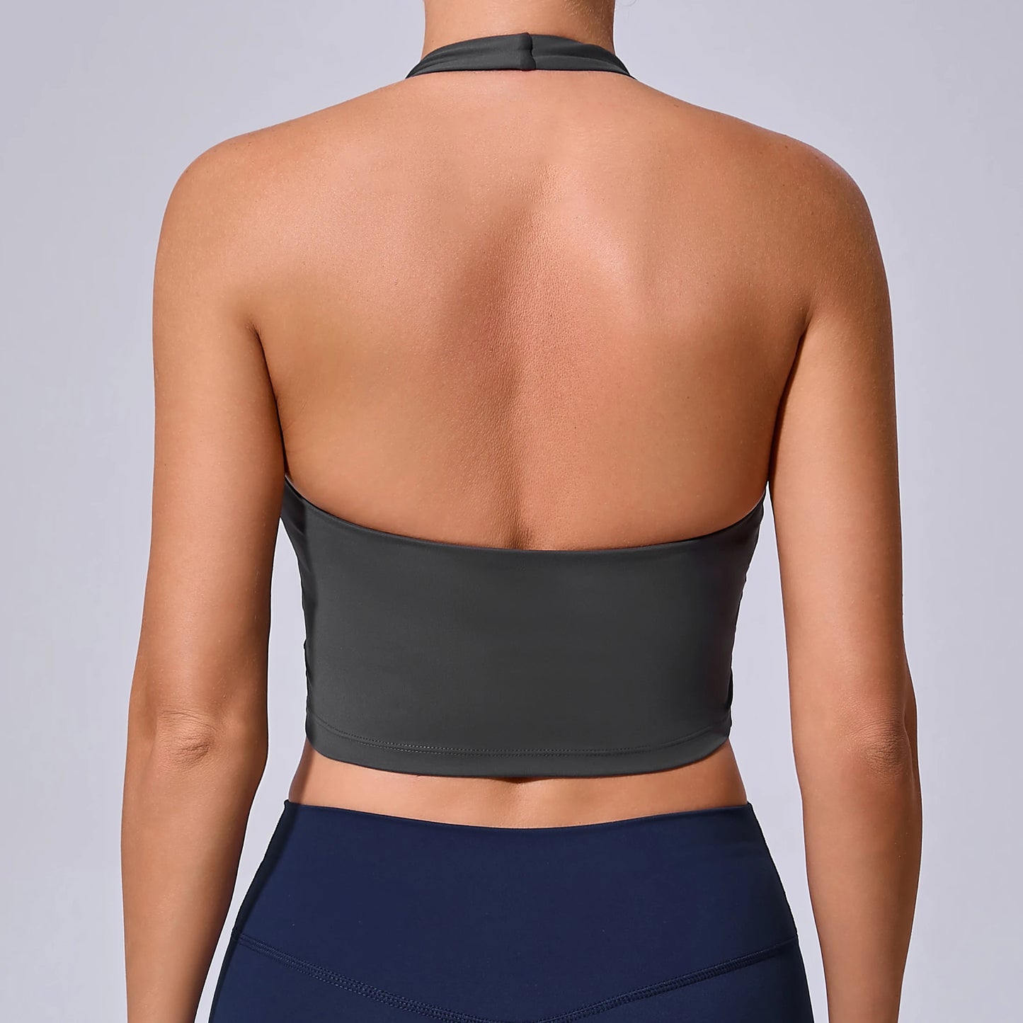 Sports Bra Sexy Hanging Neck High Support Push Up Workout Bra Padded Bralette