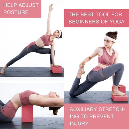 2pcs High Density Yoga Blocks - Non-Slip Foam Yoga Brick for Balance & Strength Training