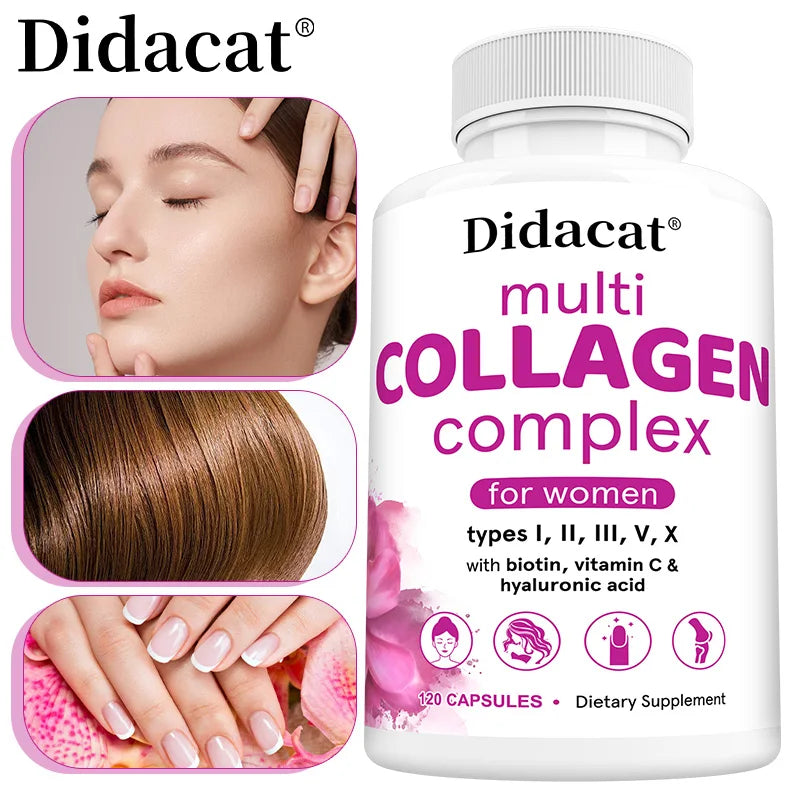 Multi-Collagen Complex - Biotin, Vitamin C, Hyaluronic Acid