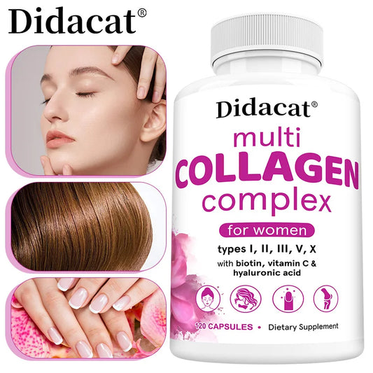 Multi-Collagen Complex - Biotin, Vitamin C, Hyaluronic Acid