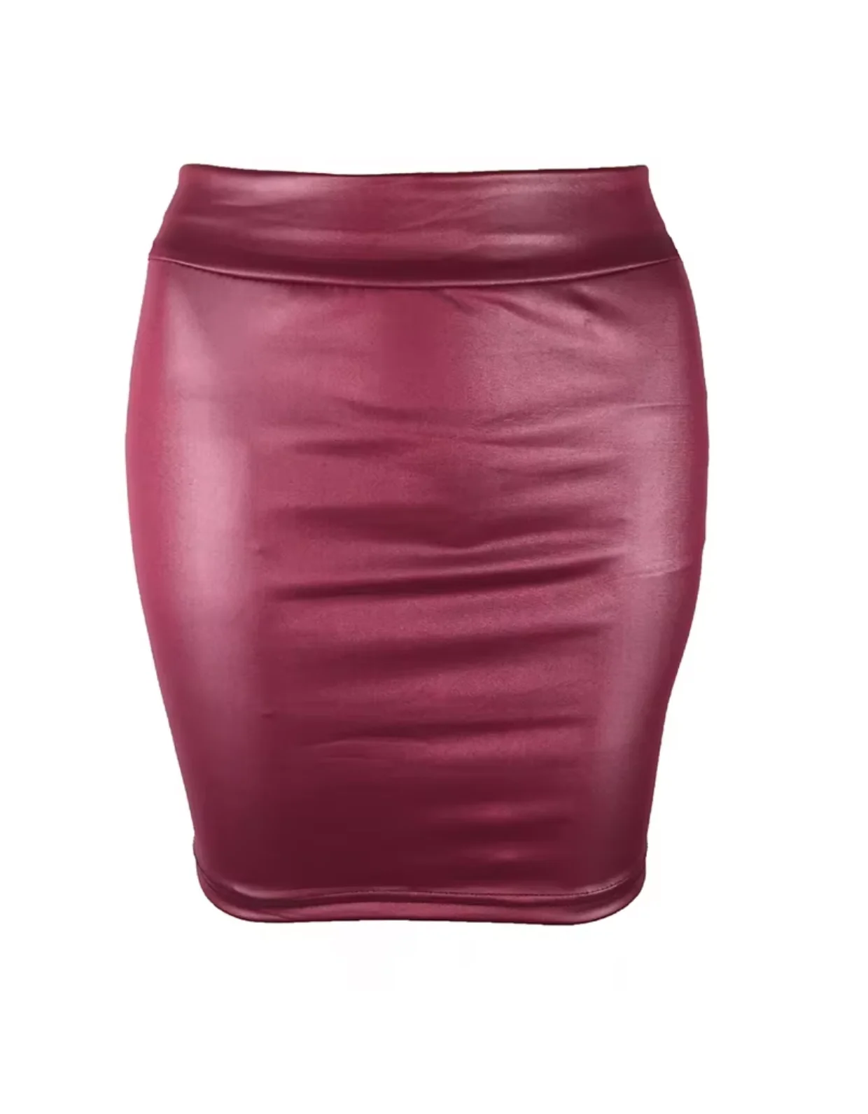 Leather Matte Slim Mini Short High Waist Skirt