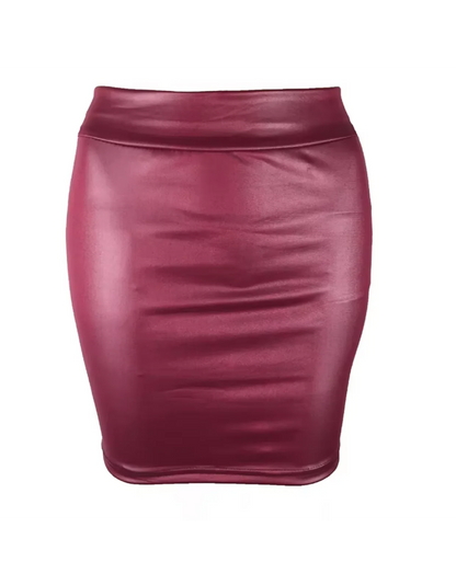 Leather Matte Slim Mini Short High Waist Skirt