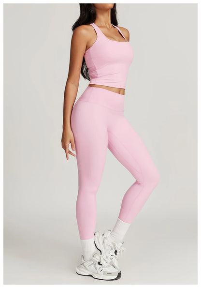 Yoga Sets 2 piece Seamless Leggings Tank Shorts Suit