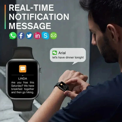 Smartwatch For Men and Women Android IOS Phone 1.73" Screen Bluetooth Call Blood Oxygen Pressure Monitoring Smart Watch Women