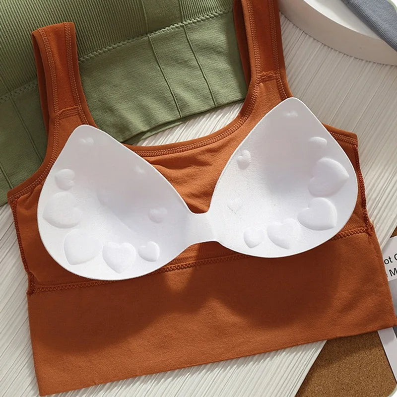 Breathable  Anti-Sweat Fitness Top Seamless Yoga Bra Shockproof Crop Top Push Up Sport Bra