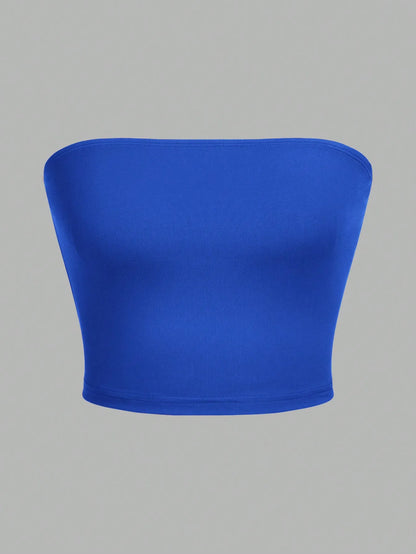 strapless vest sleeveless crop top l