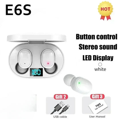 E6S Wireless Bluetooth  Earbuds Noise Cancelling with Microphone