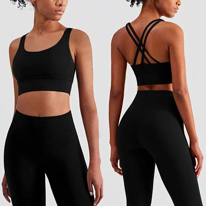 2 Piece Yoga Push Up  Sports Bra Leggings Suit