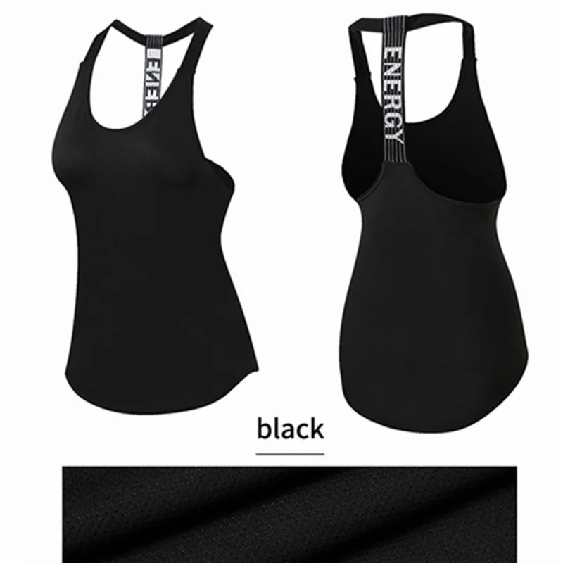 Gym Tops Sleeveless Tops Letter Backless Shirt