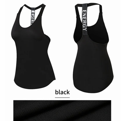 Gym Tops Sleeveless Tops Letter Backless Shirt