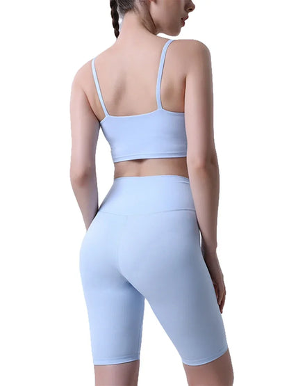 2 Piece Set Push Up Sports Bra and Short Leggings