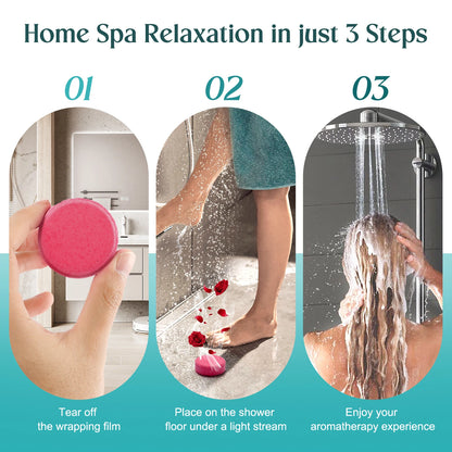 Shower Steamers Aromatherapy - 12 Pack Shower Bombs with Essential Oils Mint Eucalyptus Scent for Shower,