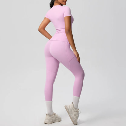 Women 2pcs Patchwork Sport Yoga Suit