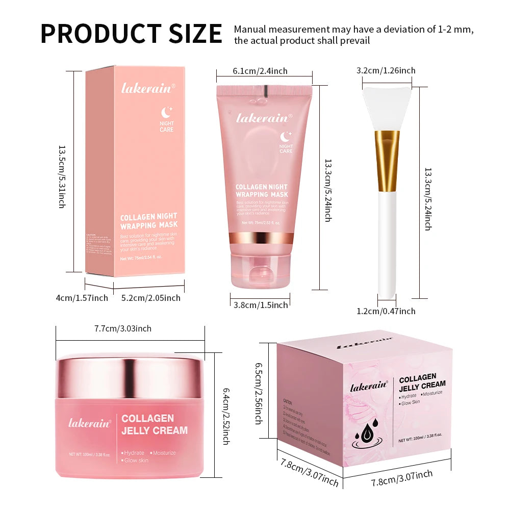 75ml Collagen Peel-off Mask Night Wrapping Facial Mud Firming mask Daily 100g Collagen Jelly Cream