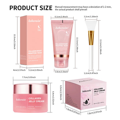 75ml Collagen Peel-off Mask Night Wrapping Facial Mud Firming mask Daily 100g Collagen Jelly Cream