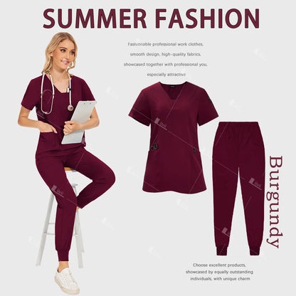 Surgical Uniforms Scrub Set Top Pants