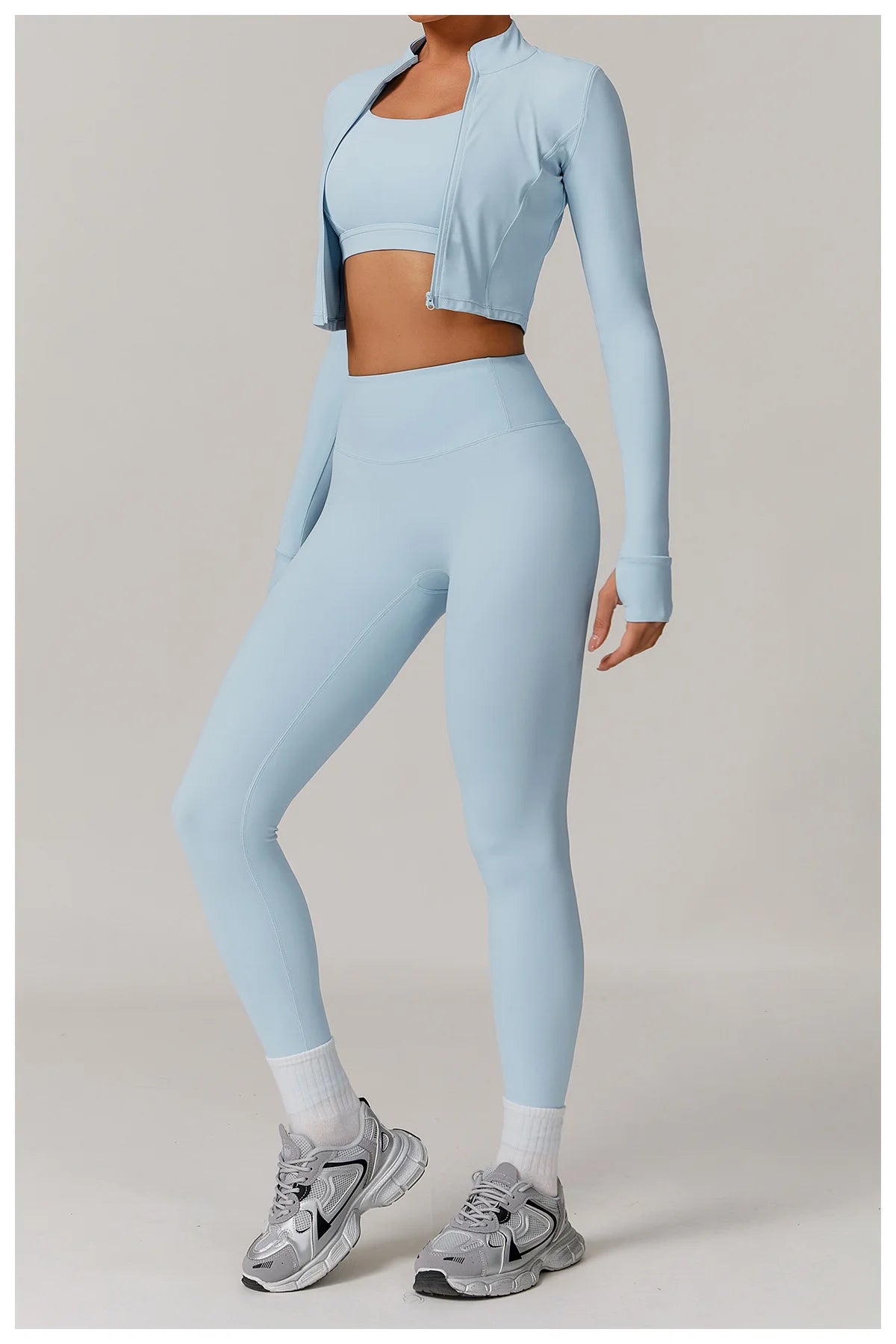 Yoga Set 3PCS  Sports Bra ，Jacket， Leggings