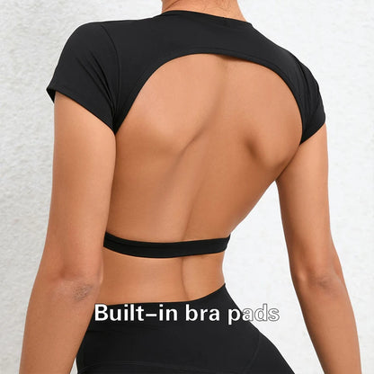 Breathable Workout Tops  Backless Yoga Crop Tops