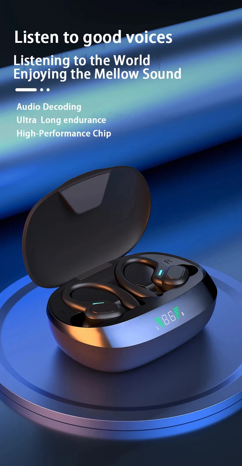 Ture Wireless Earbuds Ear Hook Sports HiFI Stereo Waterproof  With Mic