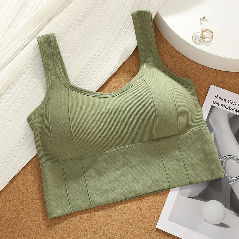 Breathable  Anti-Sweat Fitness Top Seamless Yoga Bra Shockproof Crop Top Push Up Sport Bra