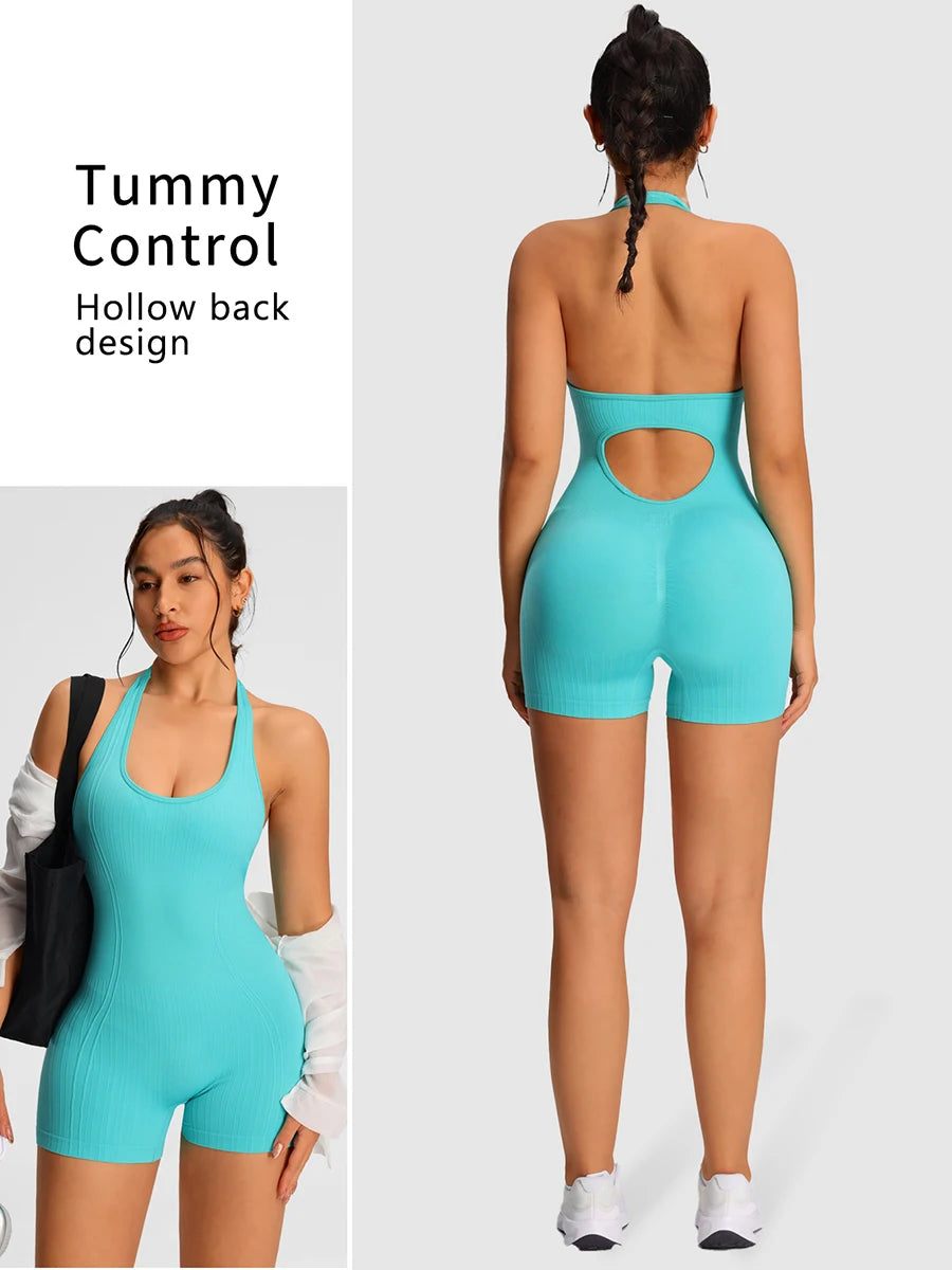 Short Bodysuit Tummy Control, Butt Lifting and Quick Drying For Yoga and Gym Workout