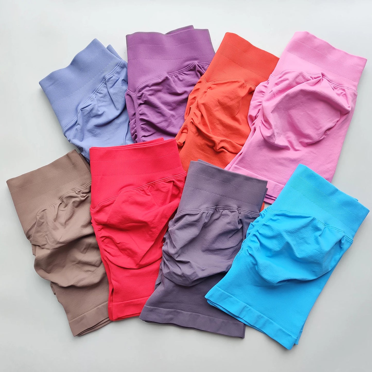 Scrunch Shorts Low Ribbed Band  Seamless Shorts Booty Hight Stretch