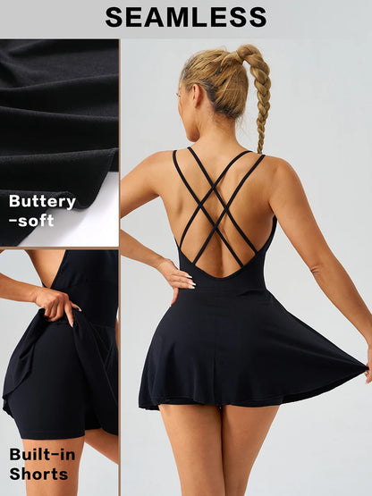 Summer Wear Woman Gym Dresses Bra Jumpsuit Shorts Leggings