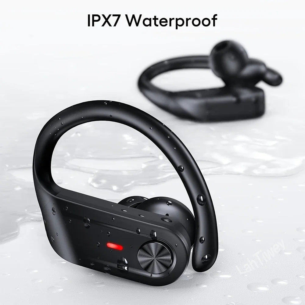 Bluetooth V5.3 Waterproof Headphones IPX7 with Noise Cancelling  80Hrs Playtime