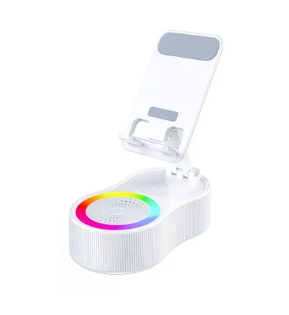 Cell Phone Holder Stand With LDE Light Bluetooth Speaker