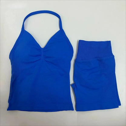 Yoga 2-piece Lace-up Tops and Shorts