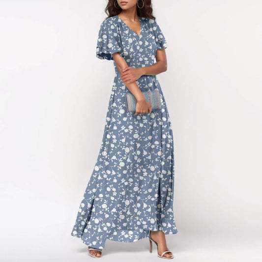 Short Sleeve Maxi Dresses Cute Floral