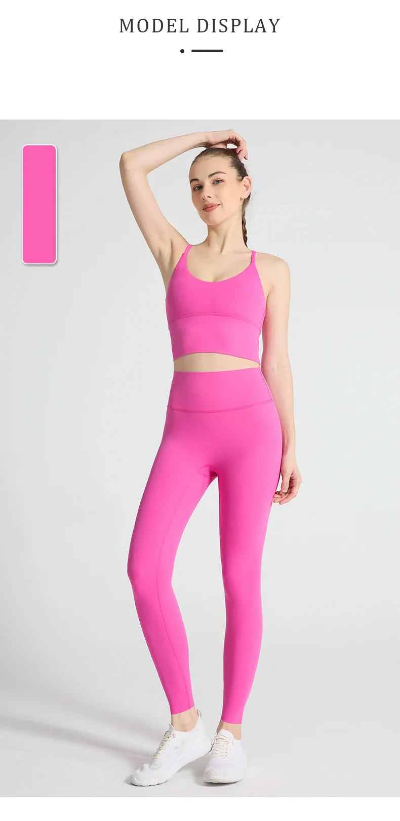 2PCS Yoga Set Crop Top High Waist Legging Fitness Bra Set Breathable