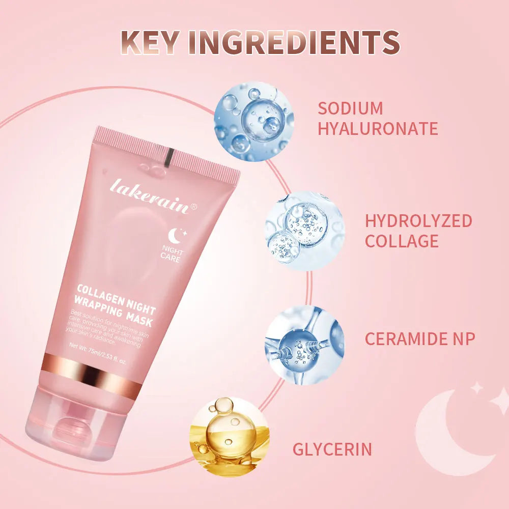75ml Collagen Peel-off Mask Night Wrapping Facial Mud Firming mask Daily 100g Collagen Jelly Cream