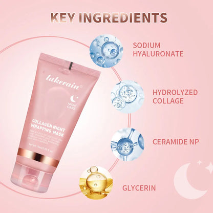 75ml Collagen Peel-off Mask Night Wrapping Facial Mud Firming mask Daily 100g Collagen Jelly Cream