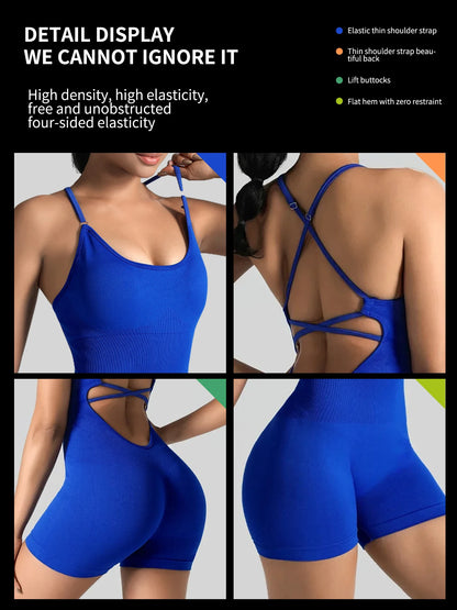 One-Piece Yoga Jumpsuit Skinny Short
