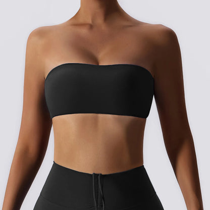 Strapless  Sports Bra Quick-Drying Yoga Tube Top