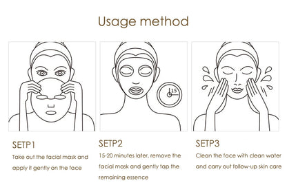 10pcs 24K Gold Hyaluronic Acid Face Mask Firming Moisturizing