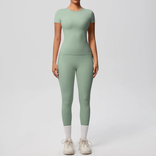 Women 2pcs Patchwork Sport Yoga Suit