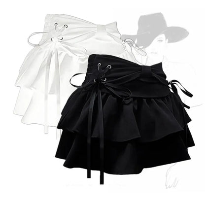 t Kawaii Bow Vintage A-line Gothic Mini Denim Skirts