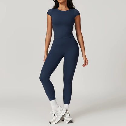Yoga Sets 2 piece Seamless Leggings Tank Shorts Suit