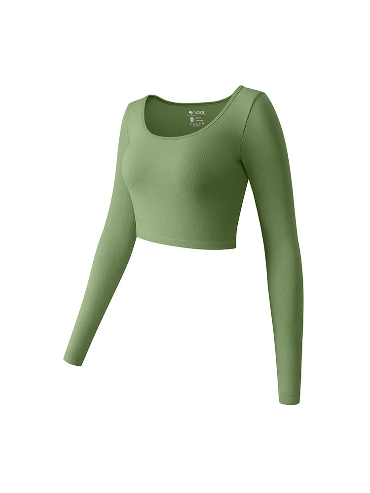Women's Yoga Top Long Sleeved Round Neck Sports Wear