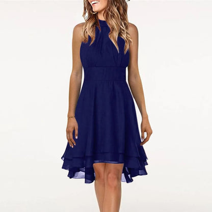 Solid Color Sexy Off-Shoulder Sleeveless Dress
