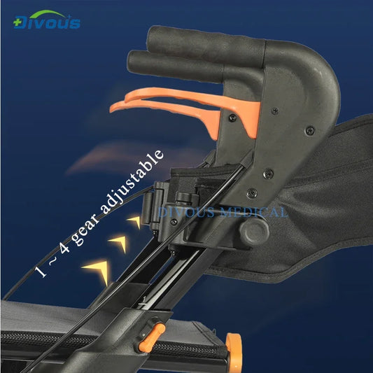 Ultralight Mobility Walking Aid Folding Four Wheels Walkers for Disabled Adults