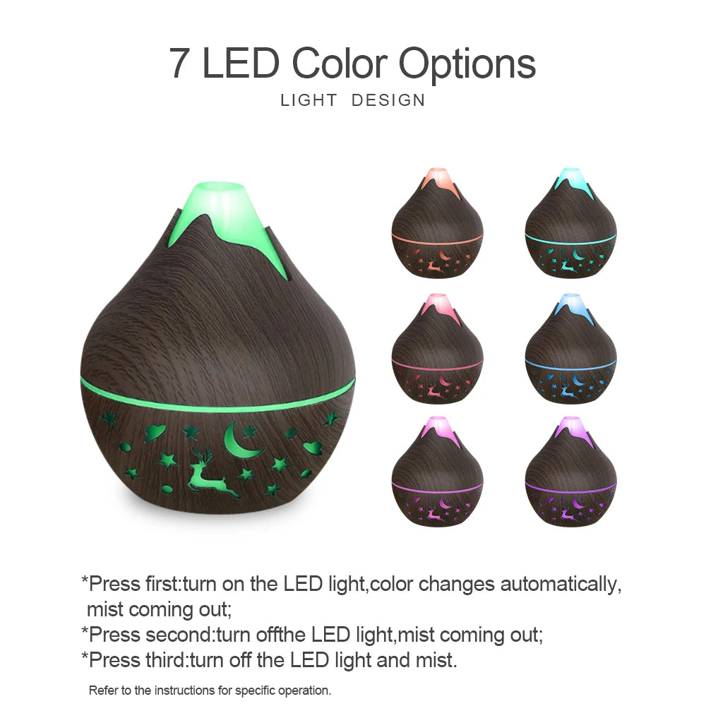 Oil Diffusers with 200ml Tank Remote Control and 7 Color LED Lights For Relaxation and Aromatherapy