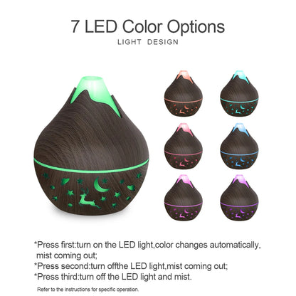 Oil Diffusers with 200ml Tank Remote Control and 7 Color LED Lights For Relaxation and Aromatherapy