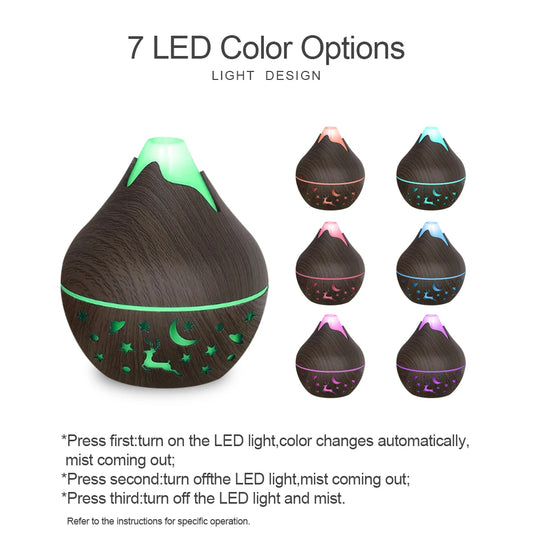 Oil Diffusers with 200ml Tank Remote Control and 7 Color LED Lights For Relaxation and Aromatherapy
