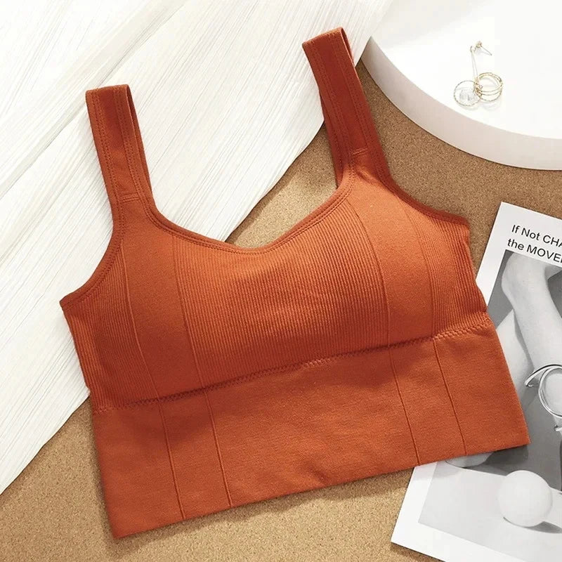 Breathable  Anti-Sweat Fitness Top Seamless Yoga Bra Shockproof Crop Top Push Up Sport Bra