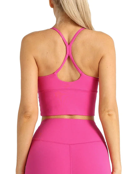 Solid Color  Sexy Cross Back Y shape Sports Bra Fitness Sling